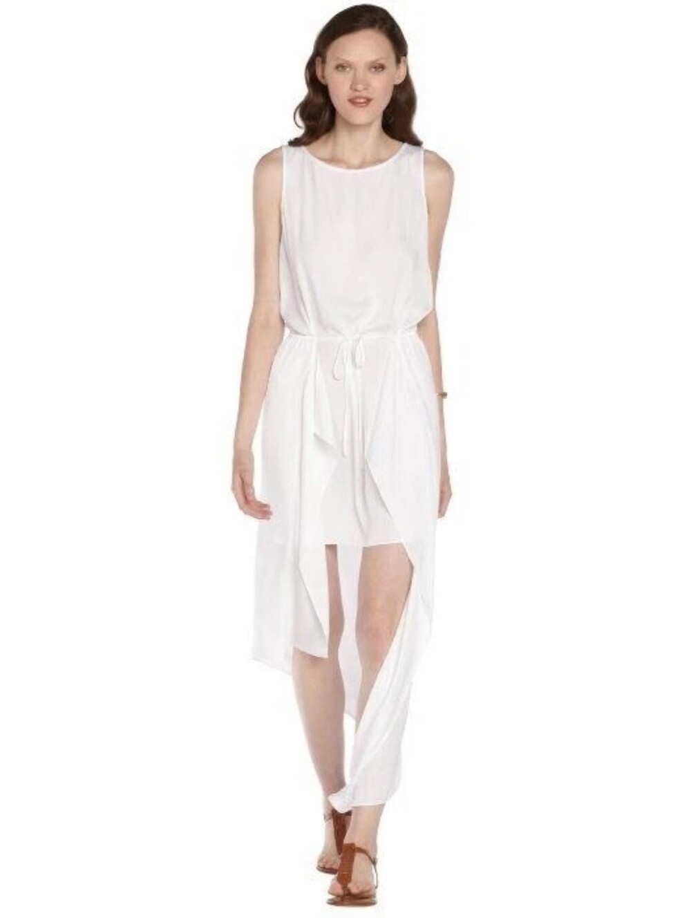 BCBGMAXAZRIA Urika Bright White Asymmetrical High Low Dress Xxs